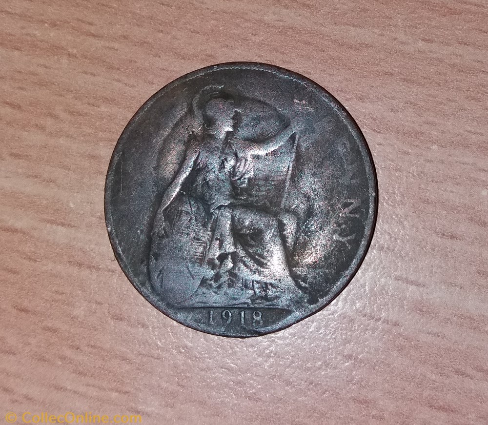 1 penny George V 1918 monnaie monde royaume uni 1 penny george v 1918