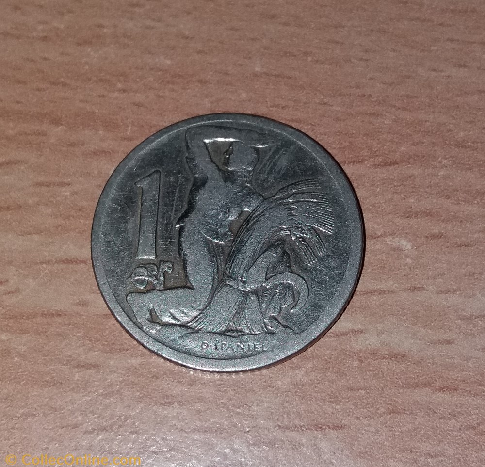 1 Koruna 1922 monnaie monde republique tcheque 1 koruna 1922