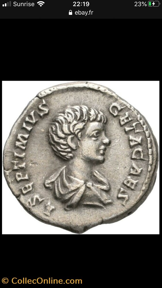 Geta RIC IV 2 monnaies antiquite av jc ap romaines republicaines imperiales geta ric iv 2