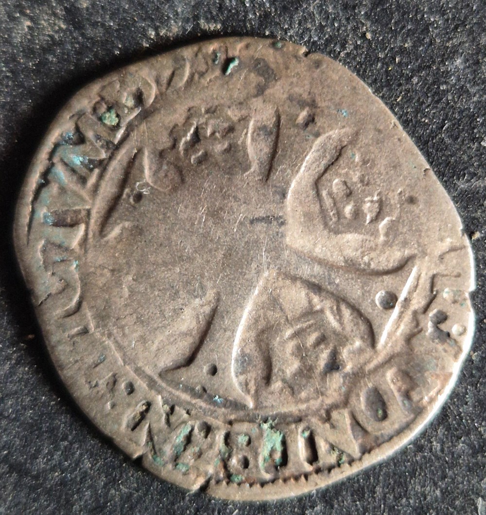 Douzain charles x 1593 dijon surfrappe avec fleur de lys monnaies europe medievale france royales douzain charles x 1593 dijon surfrappe avec fleur de lys
