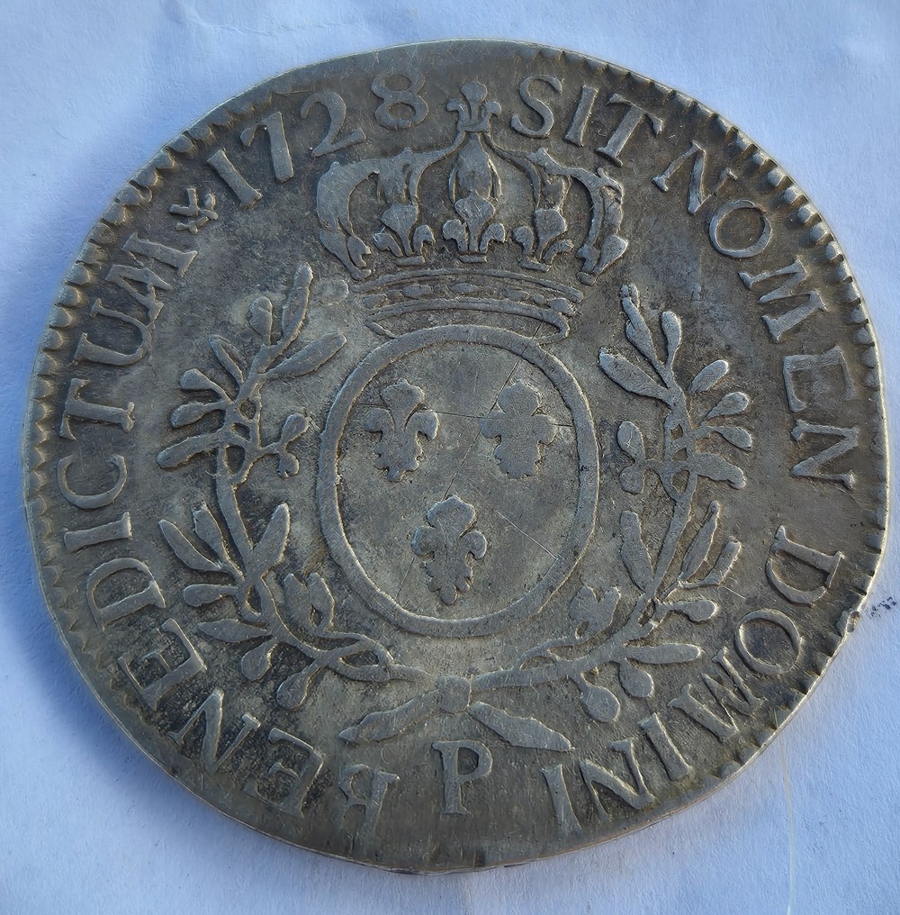 monnaies europe medievale a france royales ecu de louis xv 1728 dijon