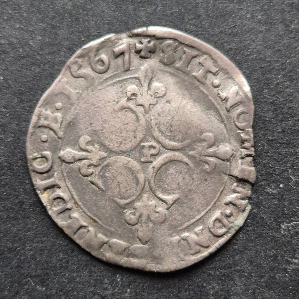 monnaies europe medievale france royales 1 sol charles ix 1567 dijon
