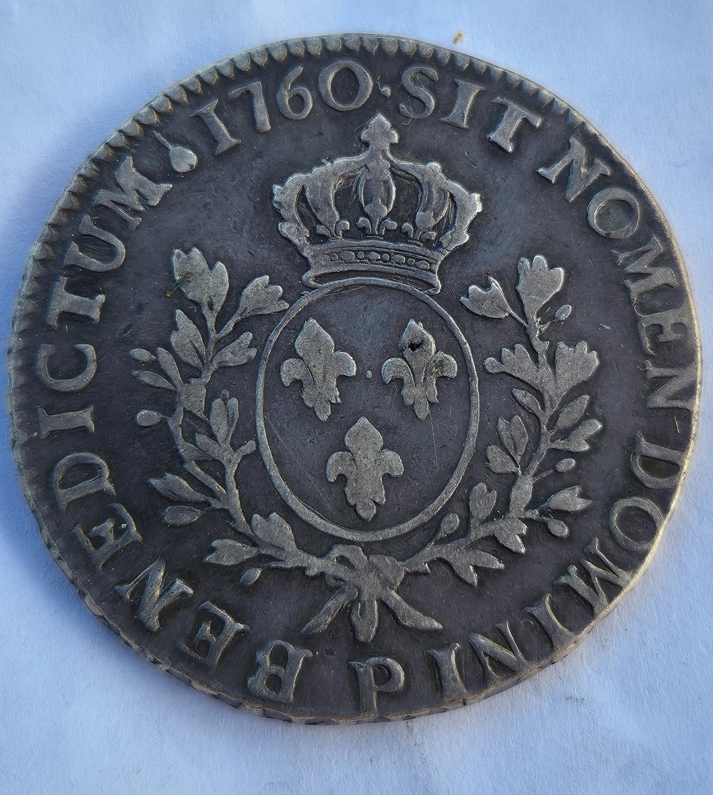 Ecu de louis XV de 1760 P pour dijon monnaies europe medievale a france royales ecu de louis xv de 1760 p pour dijon
