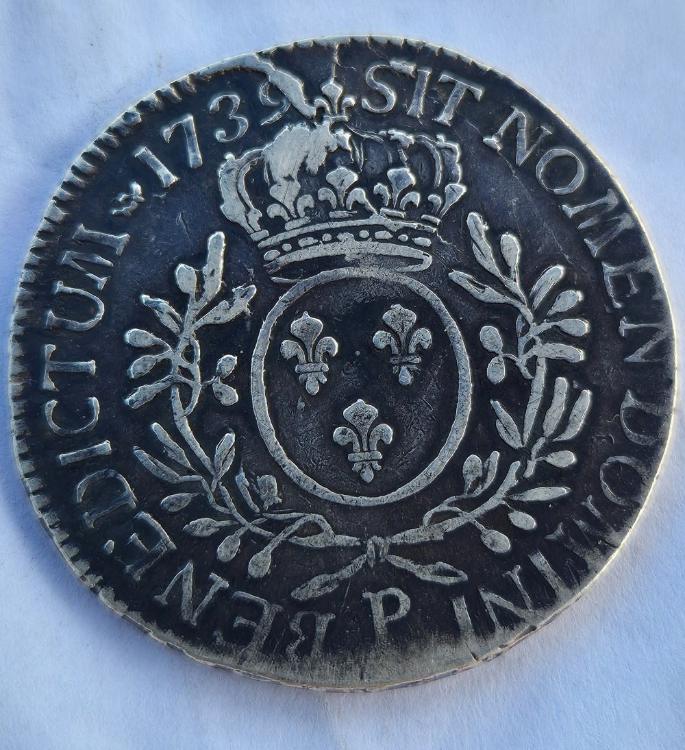 Ecu de louis XV de 1739 P pour dijon monnaies europe medievale a france royales ecu de louis xv de 1739 p pour dijon