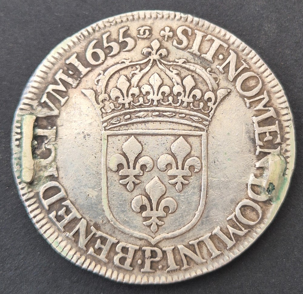 monnaies europe medievale a france royales demi ecu 1655 dijon