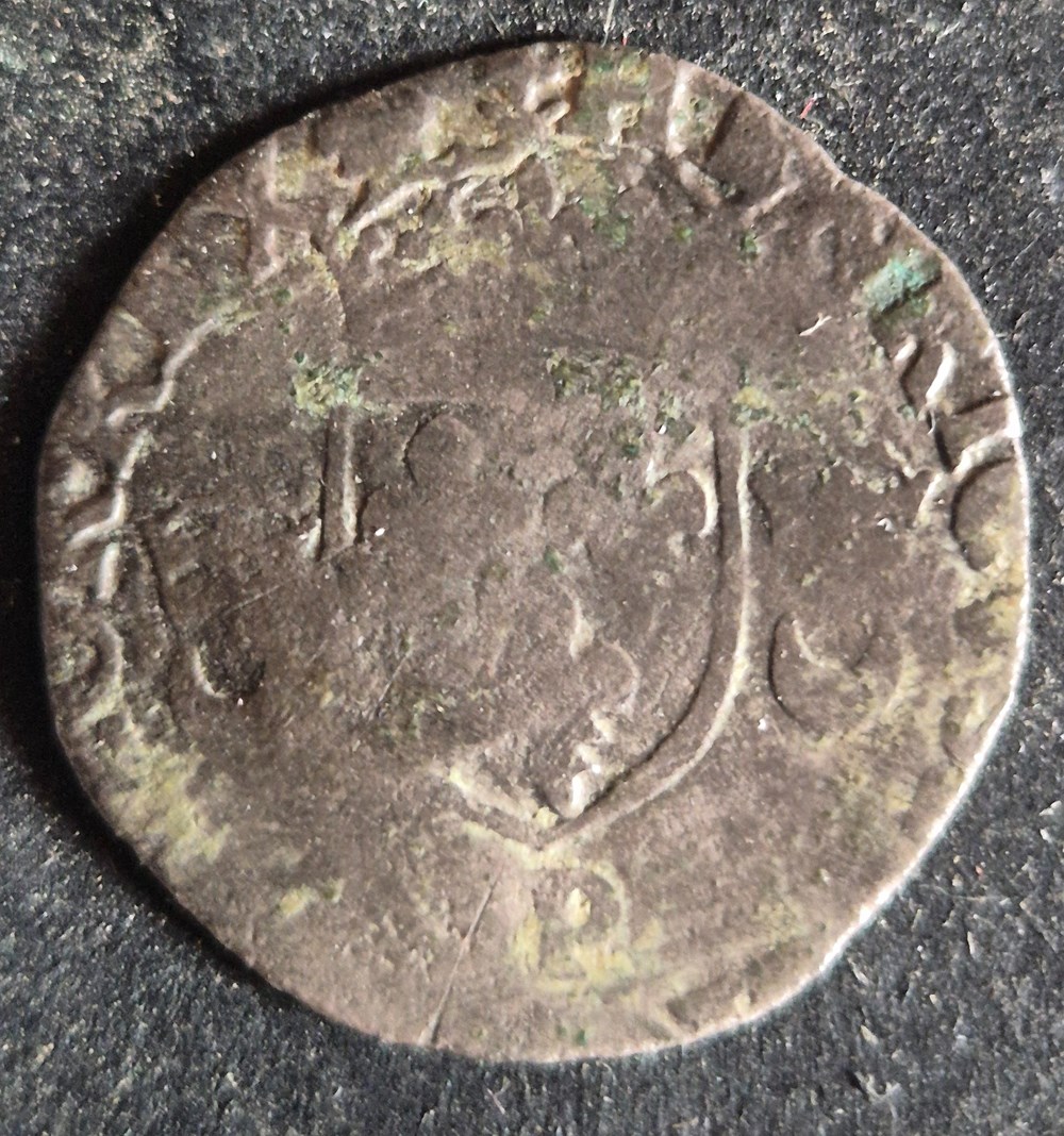 Douzain henri II 1555 dijon surfrappe avec fleur de lys monnaies europe medievale france royales douzain henri ii 1555 dijon surfrappe avec fleur de lys