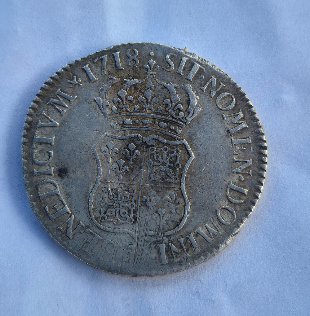Ecu de louis XV 1718 P pour dijon monnaies europe medievale a france royales ecu de louis xv 1718 p pour dijon