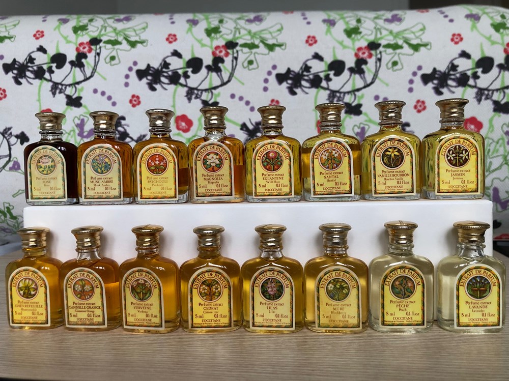 Extraits de parfum de L’occitane 1ère édition, années 1980/90 parfums beaute miniatures extraits de parfum de l occitane 1ere edition annees 1980 90