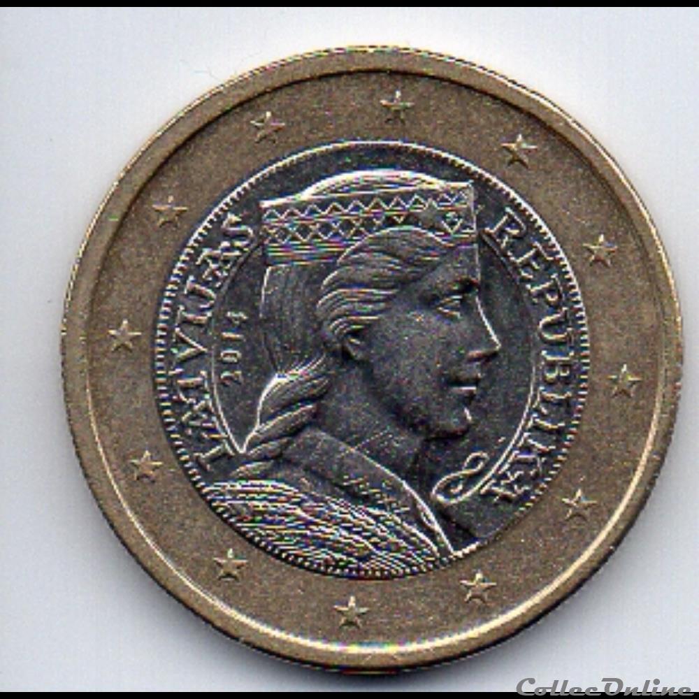 1 € Lettonie 2014 - Monedas - Euros - Letonia - Valor aparente 1 euro