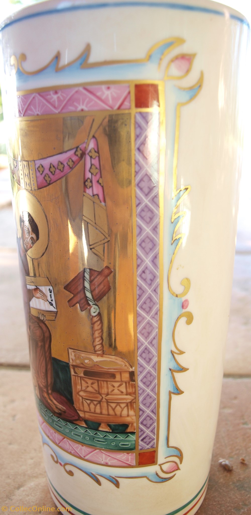 Enluminure sur vase 3 art antiquites ceramiques poteries enluminure sur vase
