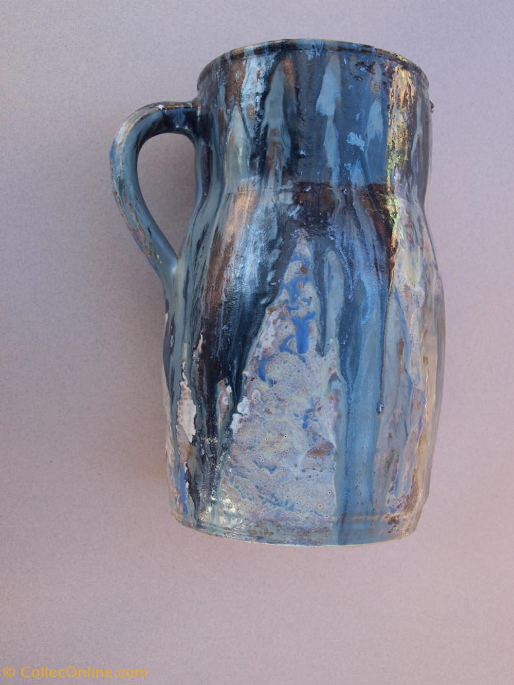art antiquites ceramiques poteries grand pot bleu