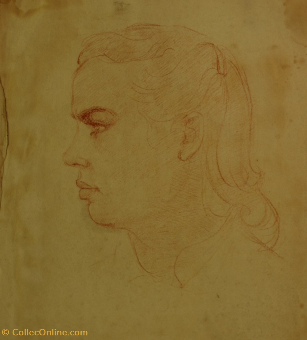 art antiquites etude profil de femme fin annees 1930