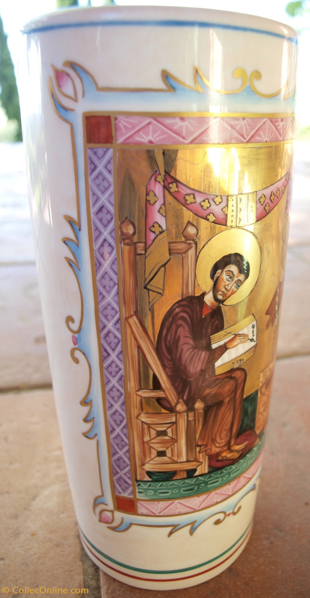 Enluminure sur vase 2 art antiquites ceramiques poteries enluminure sur vase