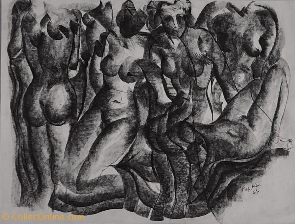 art antiquites peintures dessins feminitude 1962