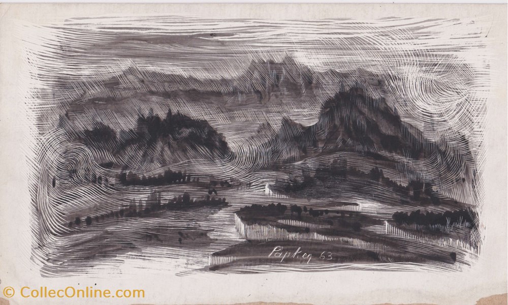 Collines de Chine / 1963 art antiquites estampes gravures collines de chine 1963