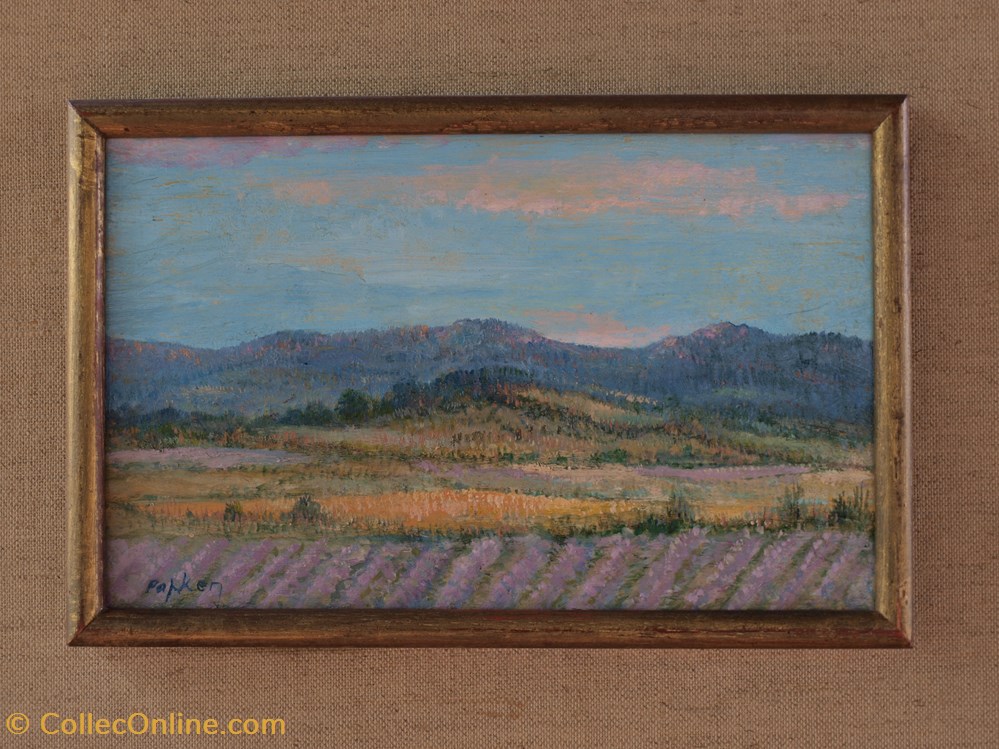 Colline de Provence et lavande art antiquites peintures dessins colline de provence et lavande