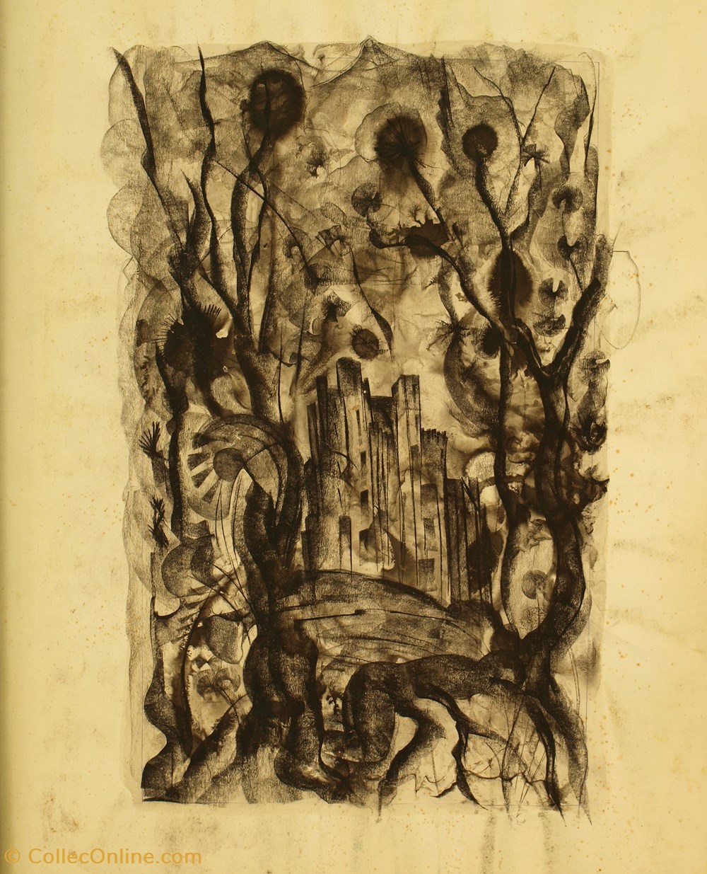 Vigne humaine et château / Années 1960 art antiquites vigne humaine et chateau annees 1960