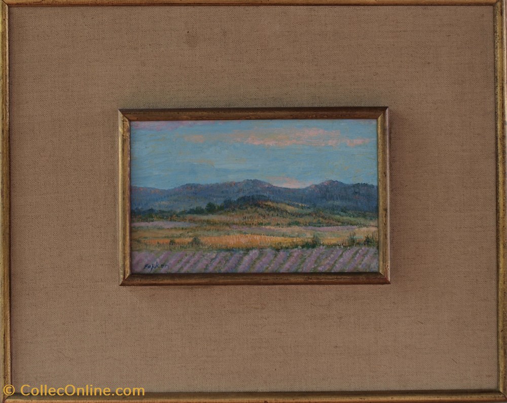 Colline de Provence et lavande art antiquites peintures dessins colline de provence et lavande