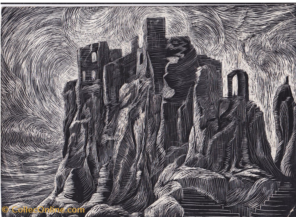 Citadelle en ruine / Années 1950 art antiquites estampes gravures citadelle en ruine annees 1950