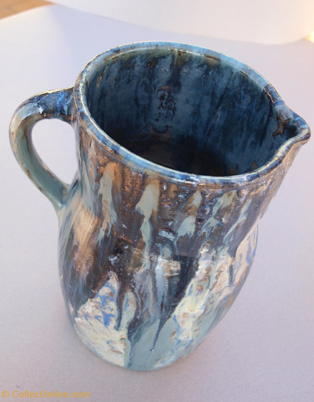art antiquites ceramiques poteries grand pot bleu