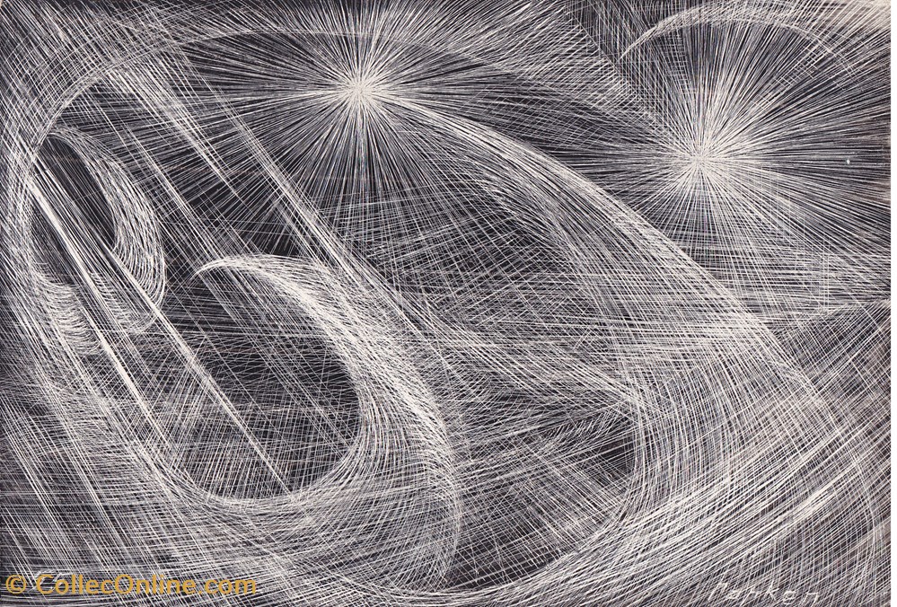 Vagues / 1955 art antiquites estampes gravures vagues 1955