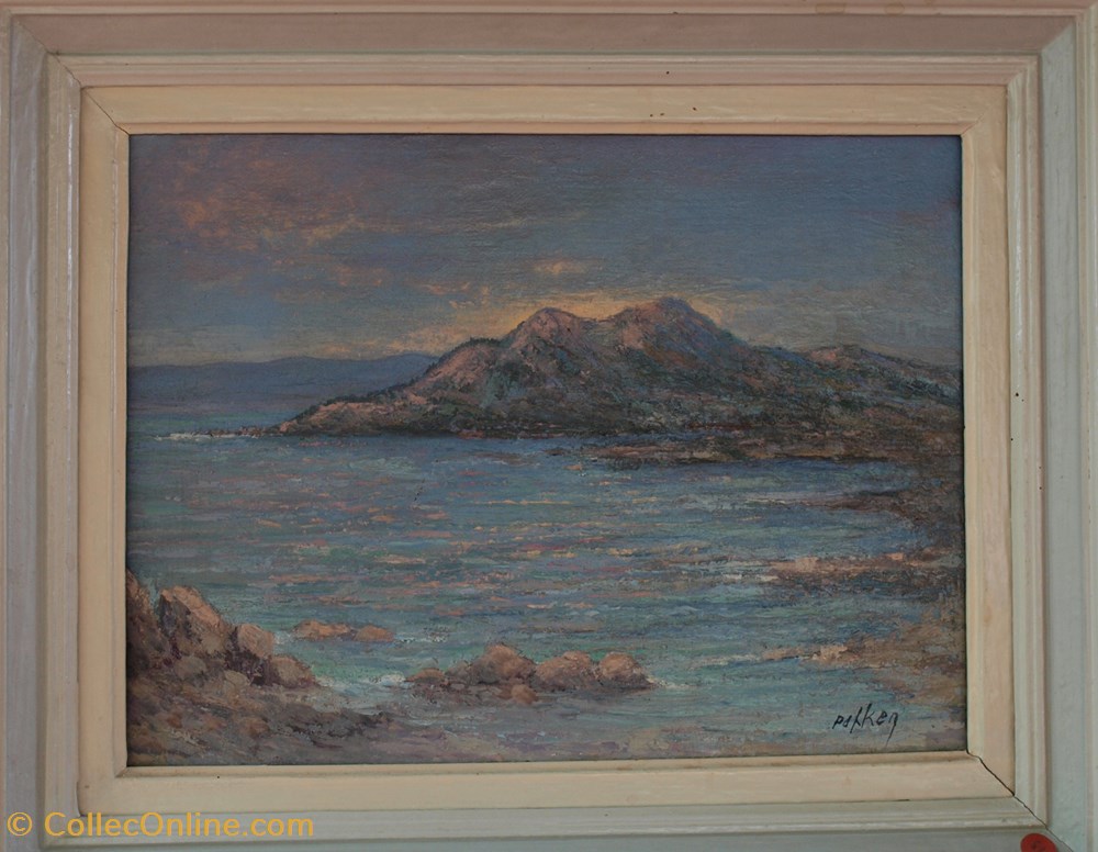 Couchant sur marine / Début années1980 art antiquites peintures dessins couchant sur marine debut annees1980