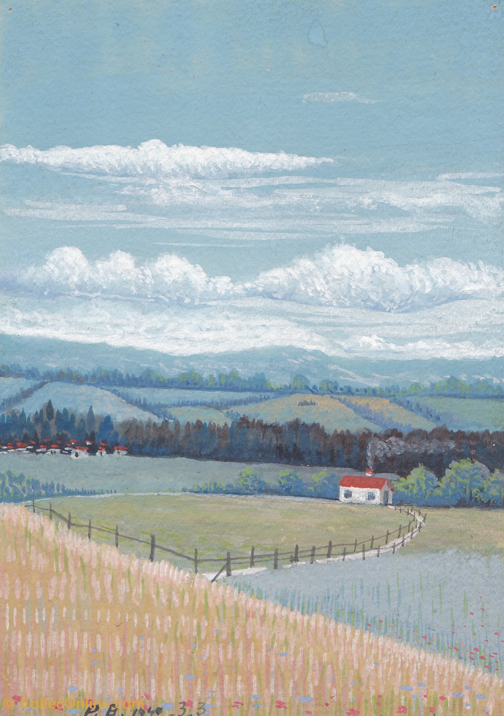 Campagne bleue / 03 - 03 - 1940 Mobilisation art antiquites peintures dessins campagne bleue 03 03 1940 mobilisation