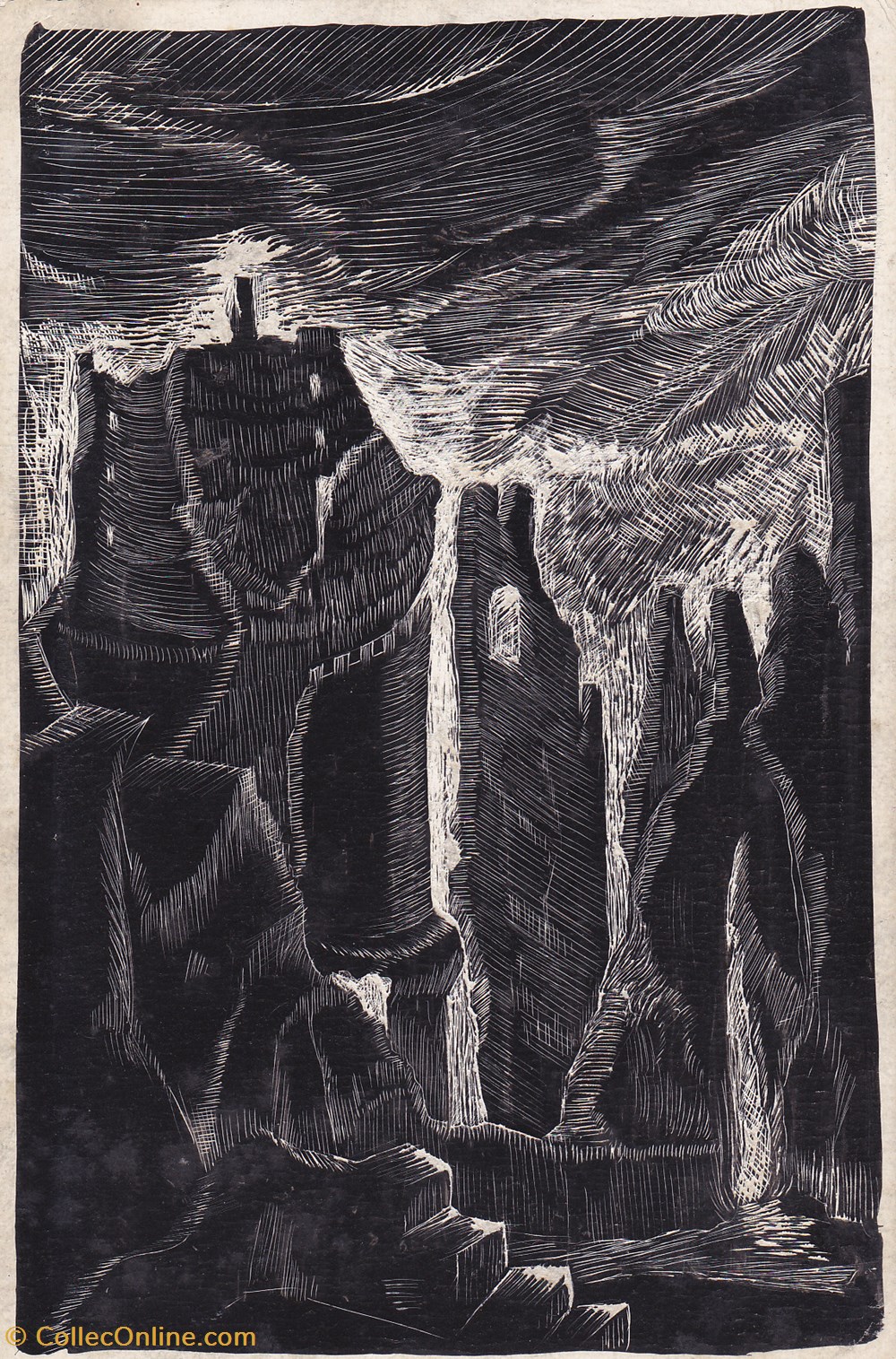 Alamut l'imprenable / Ans 1950 art antiquites peintures dessins alamut imprenable ans 1950