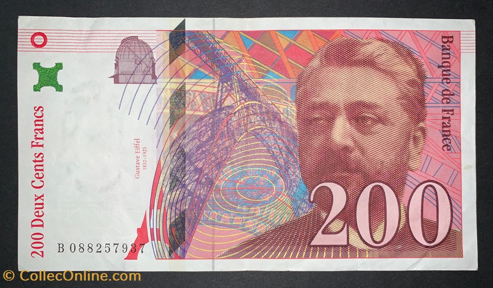 F.75.05 200 Francs Eiffel 1999 B.088257937 billets europe france f 75 05 200 francs eiffel 1999 b 088257937