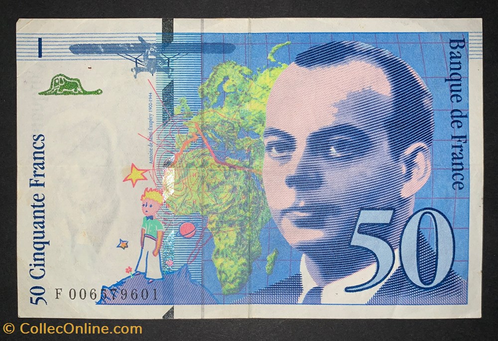 F.72.02 50 Francs Saint-Exupéry 1993 accentué F.006579601 billets europe france f 72 02 50 francs saint exupery 1993 accentue f 006579601