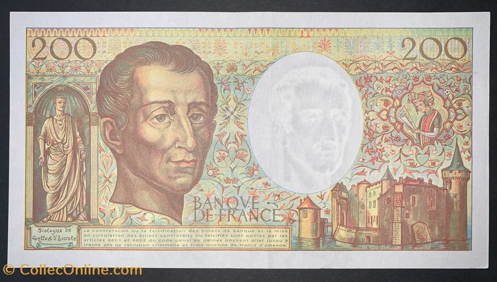 F.70/2.01 200 Francs Montesquieu 1994 K.162 N°987018 billets europe france f 70 2 01 200 francs montesquieu 1994 k 162 n 987018