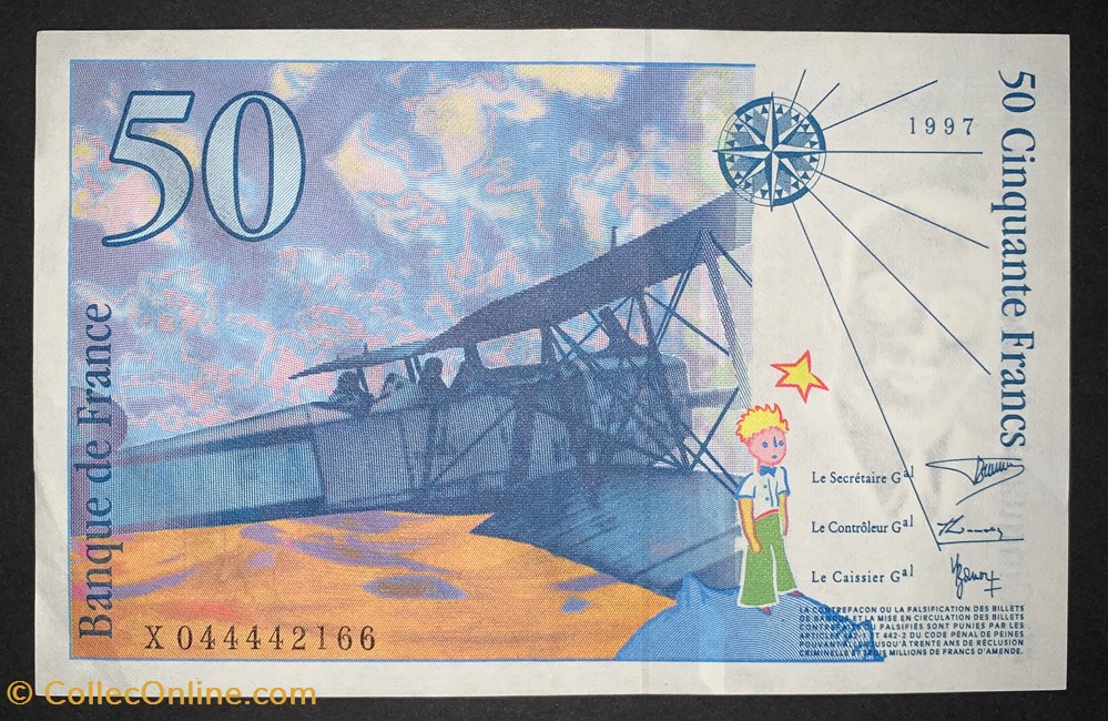 F.73.04 50 Francs Saint-Exupéry 1997 X.044442166 billets europe france f 73 04 50 francs saint exupery 1997 x 044442166