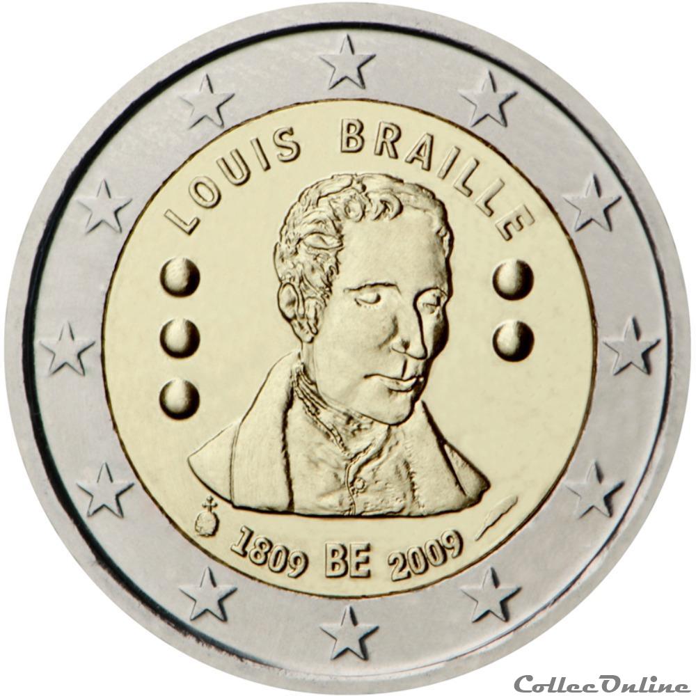 bicentenaire de la naissance de Louis Braille monnaie euro belgique bicentenaire de la naissance de louis braille