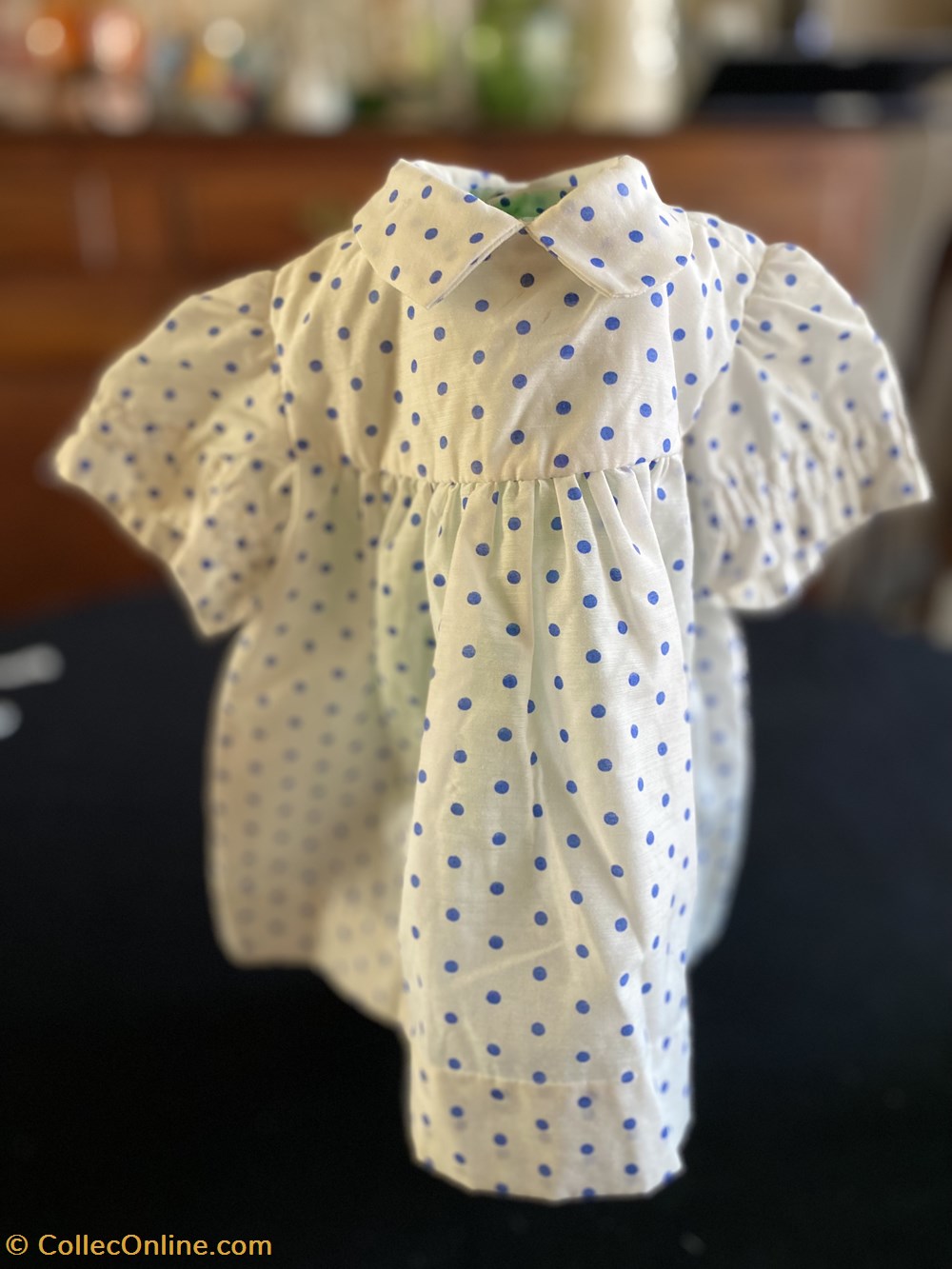 robe poupée de collection à pois bleus jeux jouets poupees robe poupee de collection a pois bleus