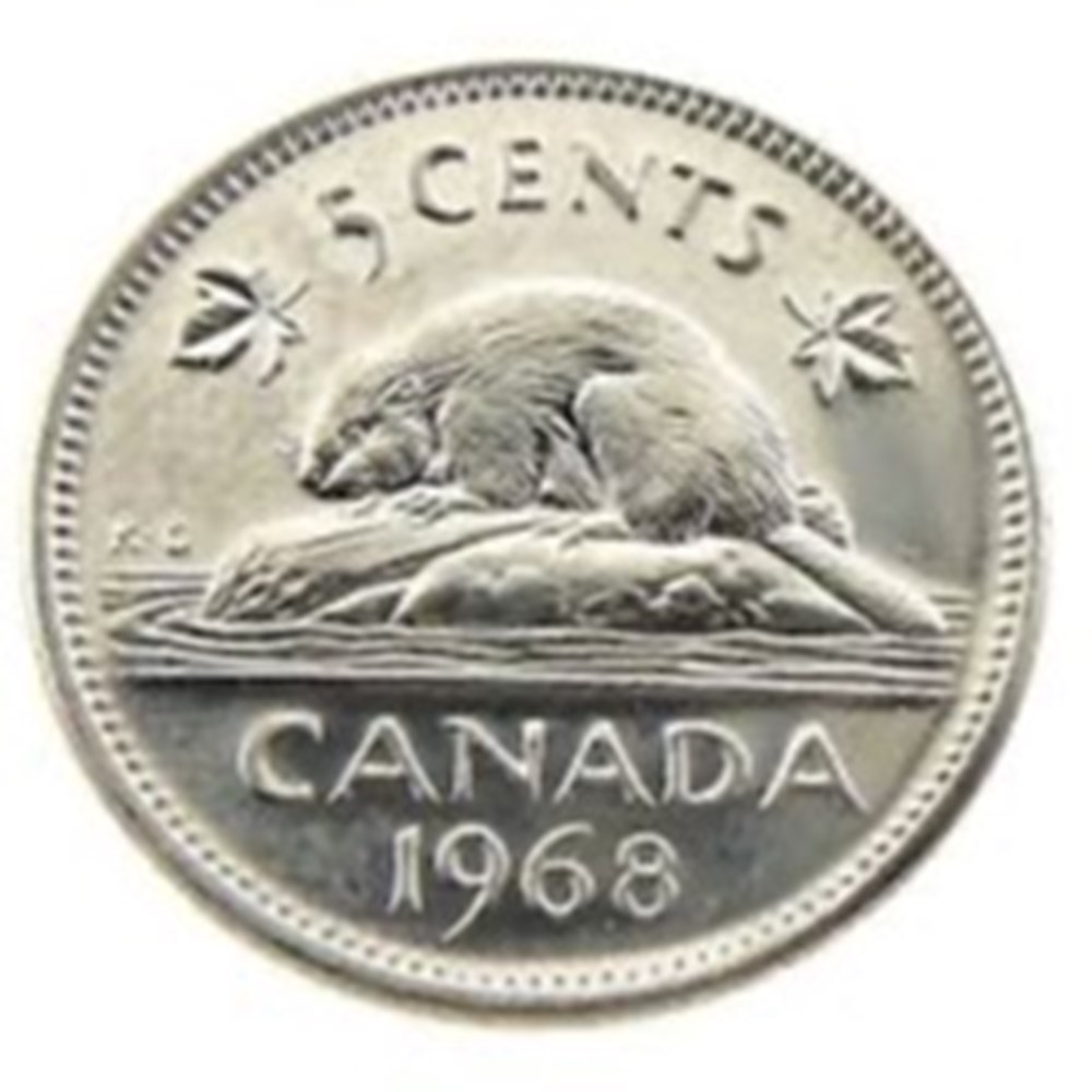 coins canada 1968 5 cent coin