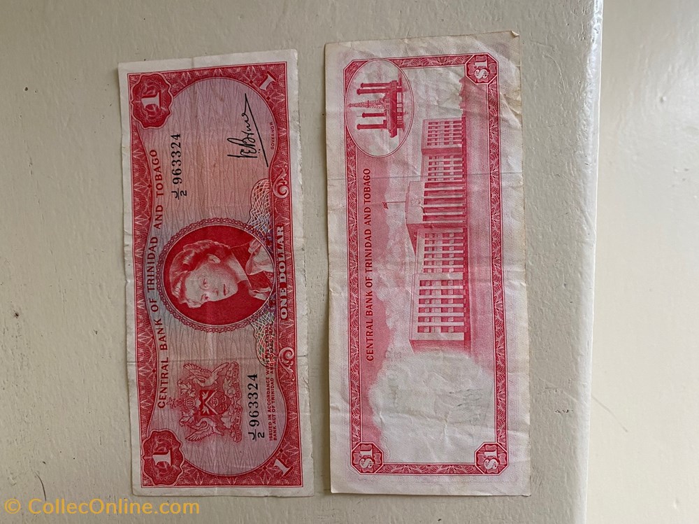 Billet de collection 1964 COLONIE BRITANNIQUE TRINITÉ-ET-TOBAGO billets souvenirs billet de collection 1964 colonie britannique trinite et tobago