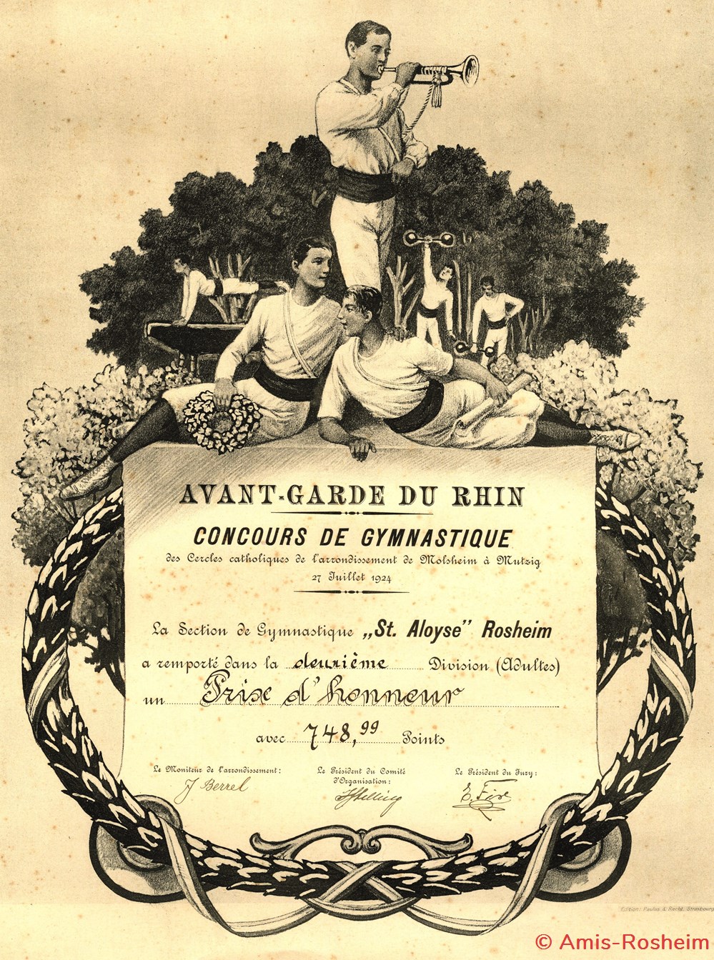 divers le cercle catholique aloysia de 1919 a 1925