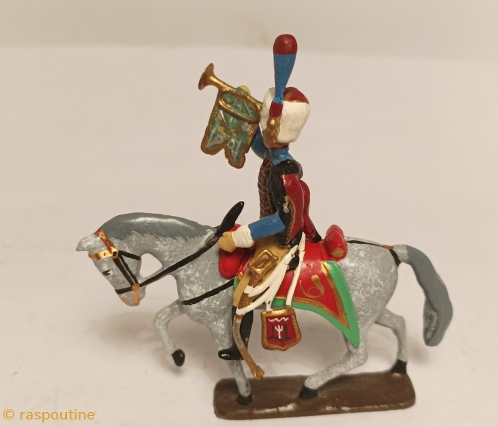 Trompette des Chasseurs à cheval 2 figurines historique epoque napoleonienne trompette des chasseurs a cheval