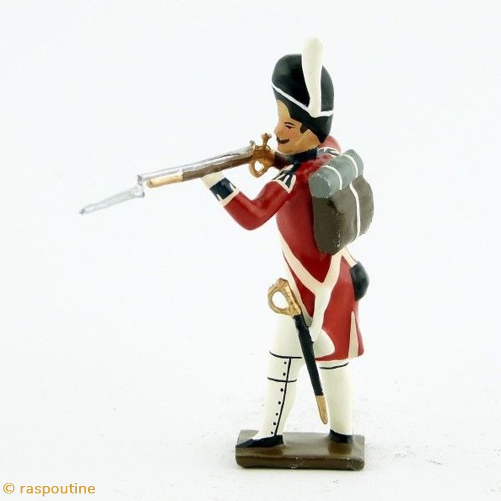 Fantassin du 1er rgt de grenadiers anglais debout, fusil en joue (1813) 2 figurines historique epoque napoleonienne fantassin du 1er rgt de grenadiers anglais debout fusil en joue 1813