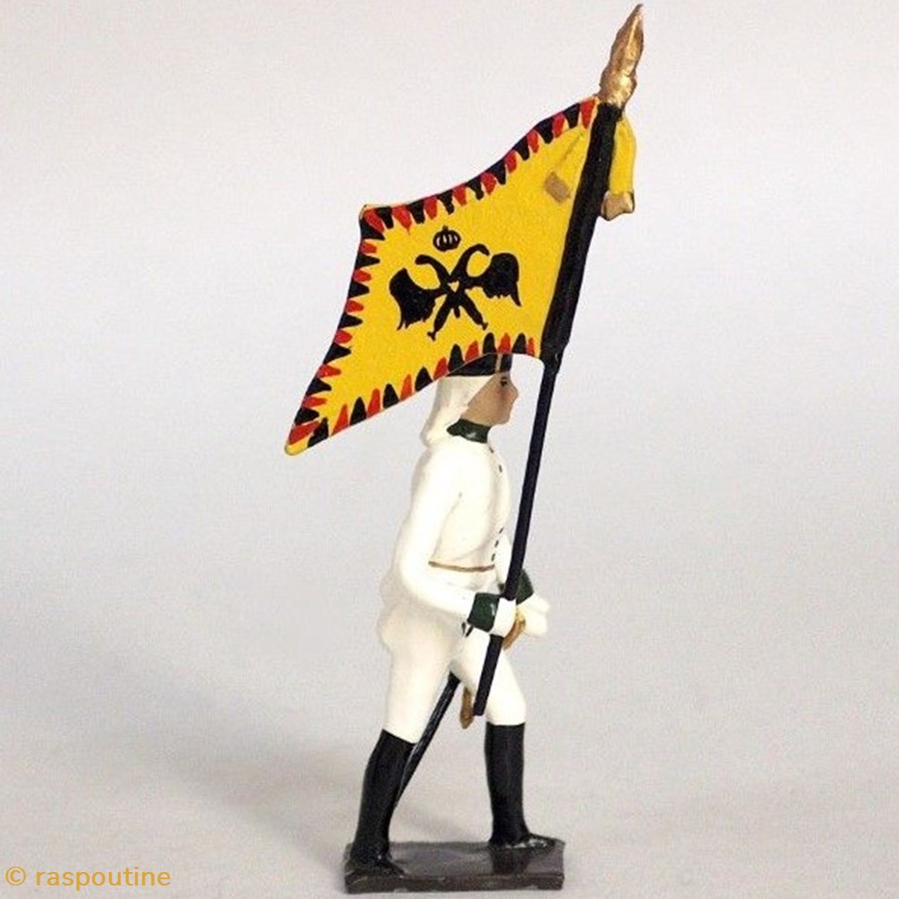 Drapeau de l'infanterie autrichienne (1800) 2 figurines historique epoque napoleonienne drapeau de infanterie autrichienne 1800