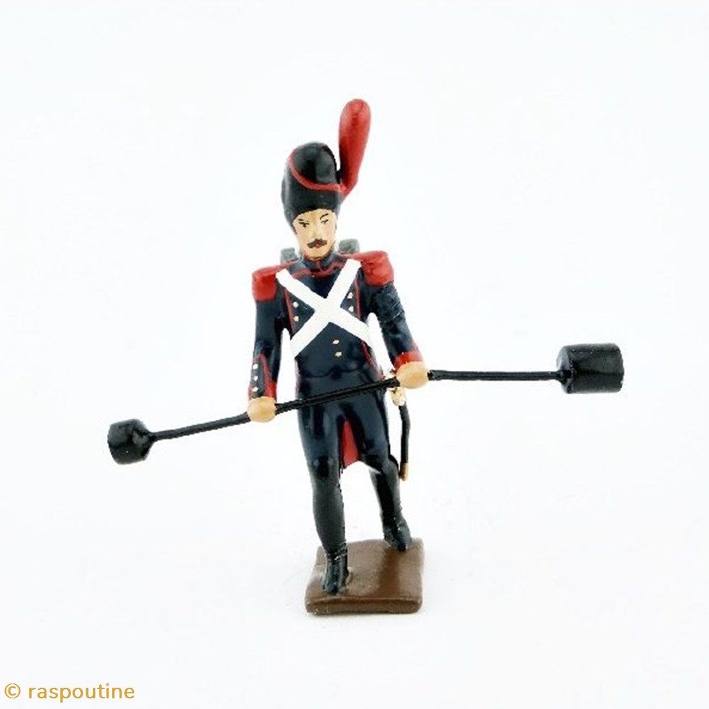 figurines historique epoque napoleonienne artilleur de la garde avec refouloir ecouvillon