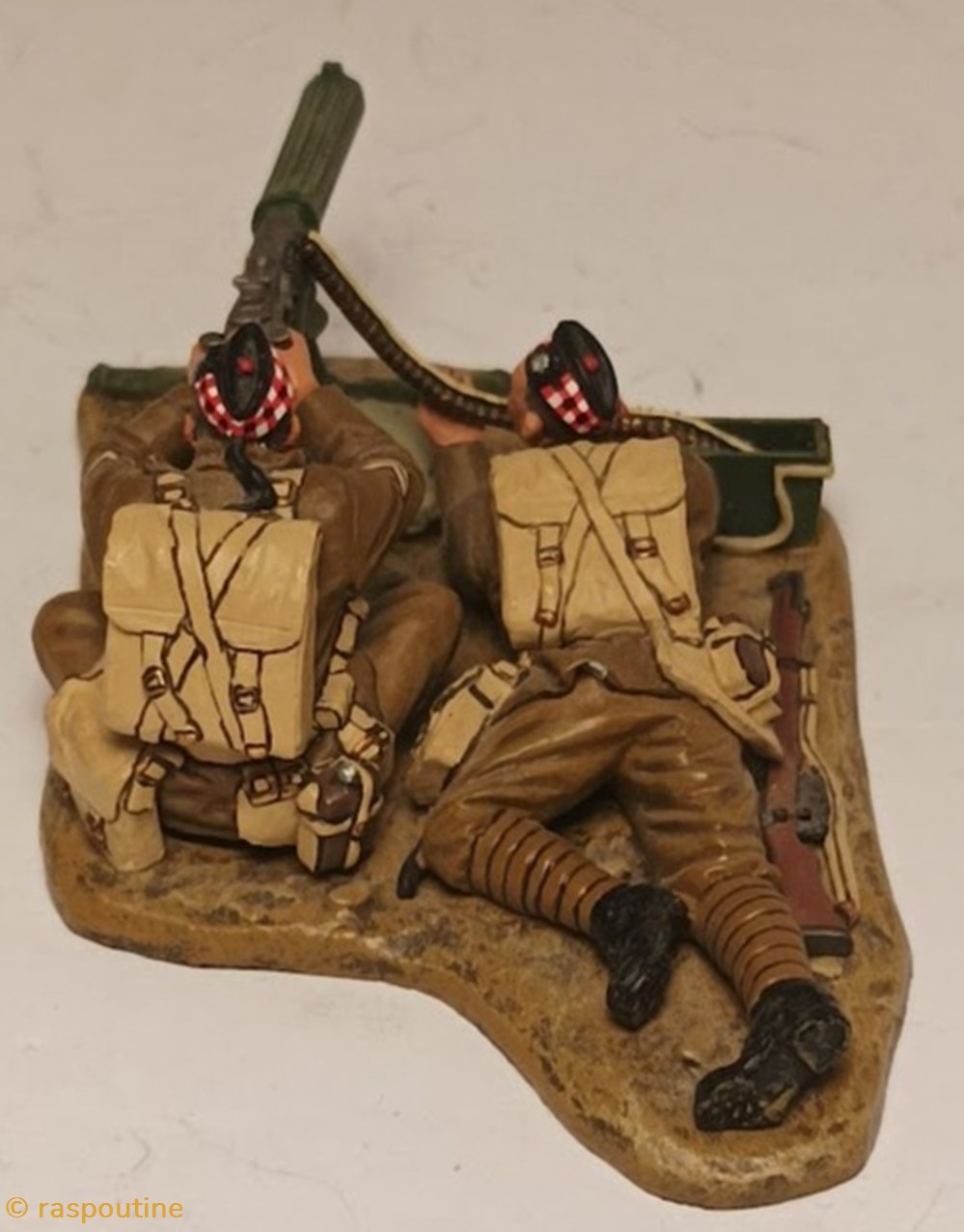 Mitrailleur écossais et son servant 1914 3 figurines historique premiere guerre mondiale mitrailleur ecossais et son servant 1914