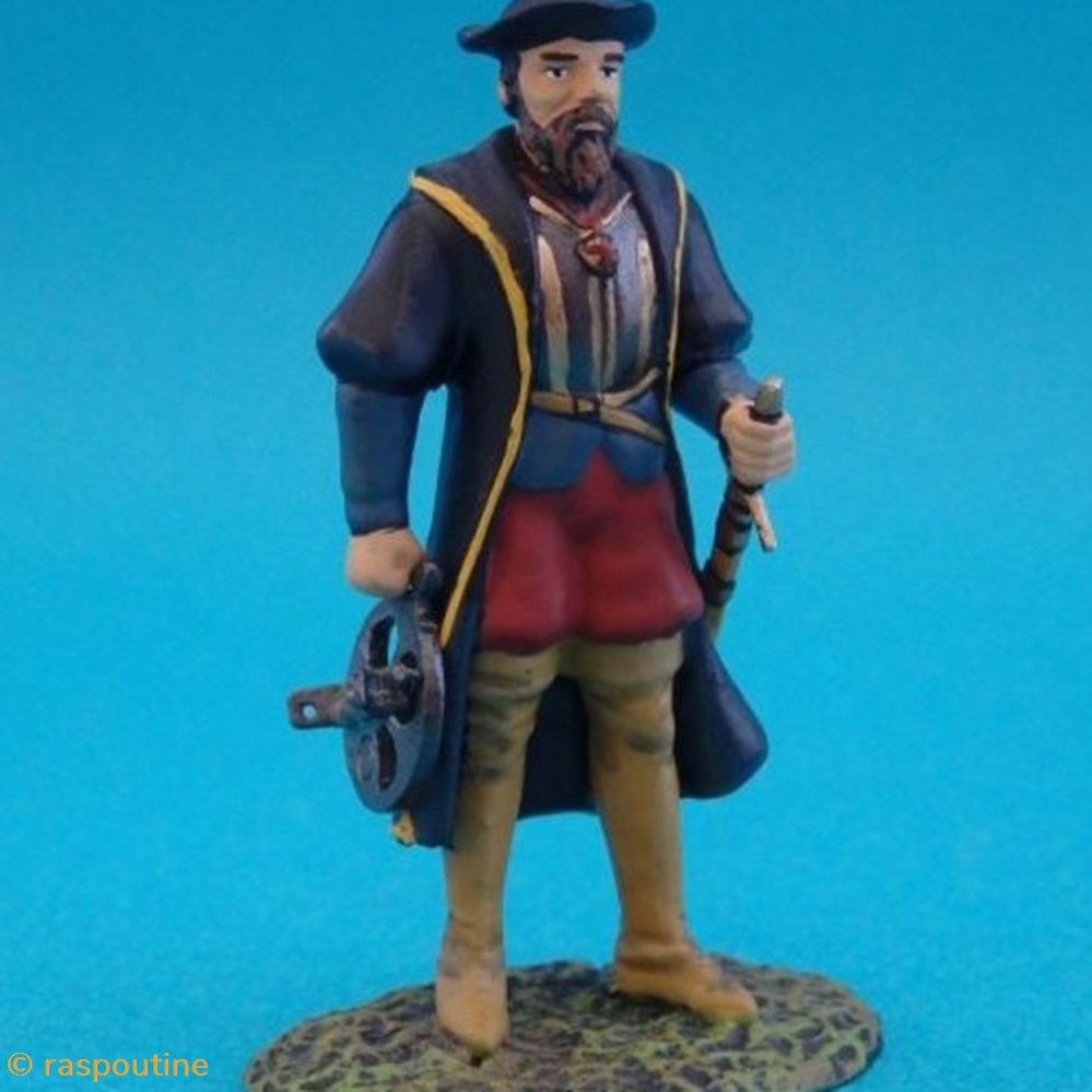Navigateur XVe siècle 2 figurines historique moyen age navigateur xve siecle