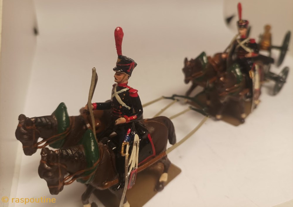 Canon Gribeauval 4 chevaux 2 personnages 2 figurines historique epoque napoleonienne canon gribeauval 4 chevaux 2 personnages