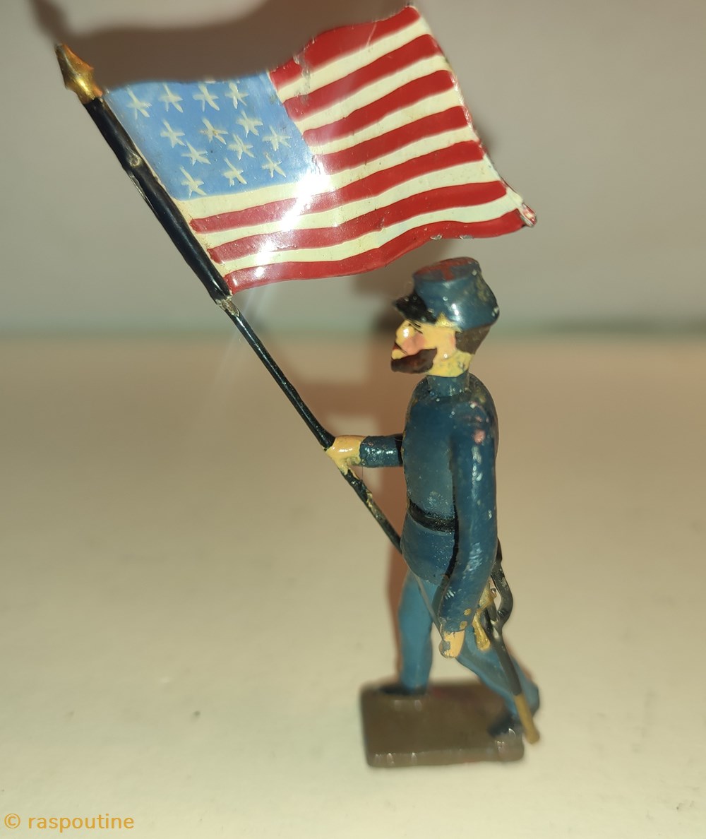 Soldat nordiste de l'Union avec le drapeau de nordiste 2 figurines historique guerre civile americaine soldat nordiste de union avec le drapeau de nordiste
