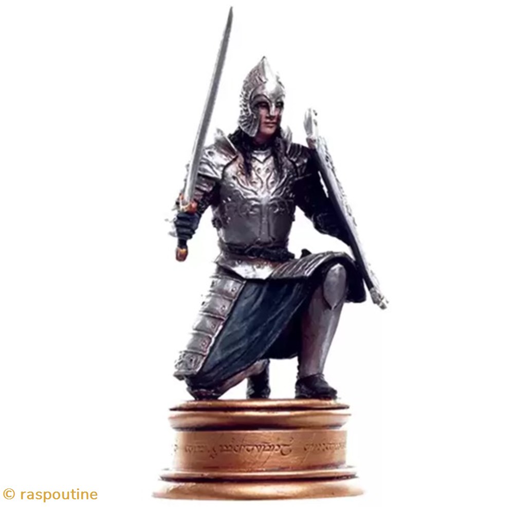 figurines jeux de plateaux seigneur des anneaux soldat du gondor pion blanc