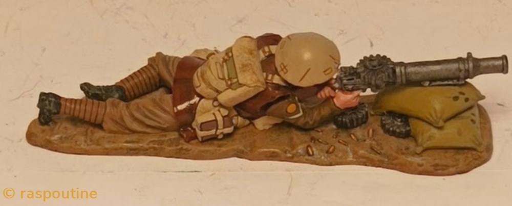 figurines historique premiere guerre mondiale mitrailleur couche anglais 1917