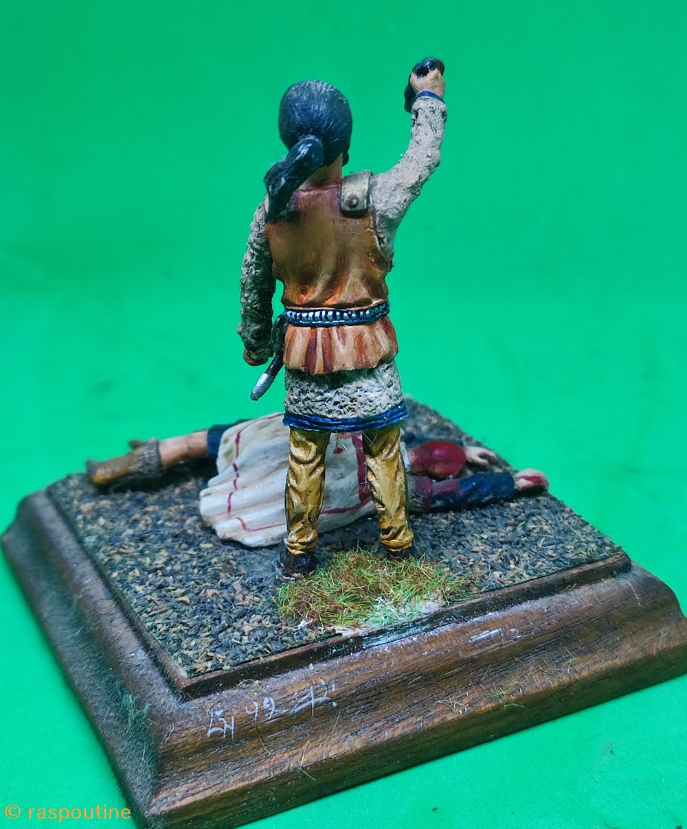 Guerrier Scythe scalpant un homme 3 figurines historique antiquite guerrier scythe scalpant un homme