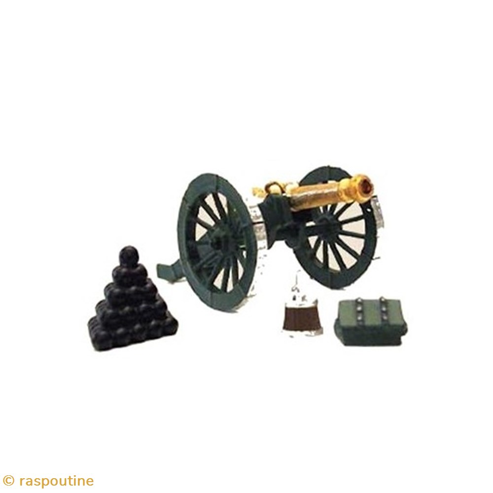 Canon Gribeauval 5 figurines historique epoque napoleonienne canon gribeauval