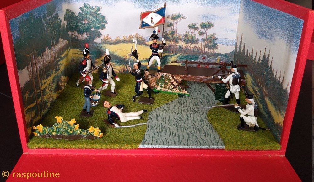 Le Général Bonaparte Au Pont D'Arcole 1796 Diorama 2 figurines historique epoque napoleonienne le general bonaparte au pont arcole 1796 diorama